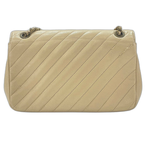 CHANEL Diagonal quilting Shoulder Bag beige WS33722