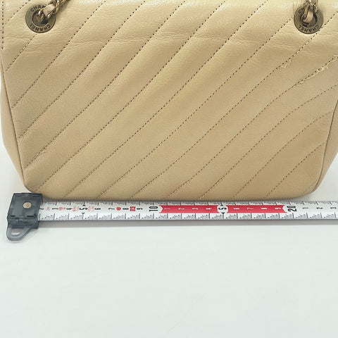 CHANEL Diagonal quilting Shoulder Bag beige WS33722