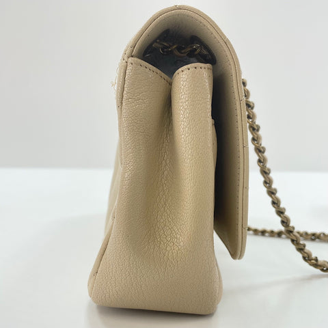 CHANEL Diagonal quilting Shoulder Bag beige WS33722