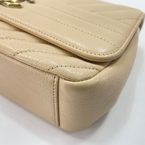 CHANEL Diagonal quilting Shoulder Bag beige WS33722