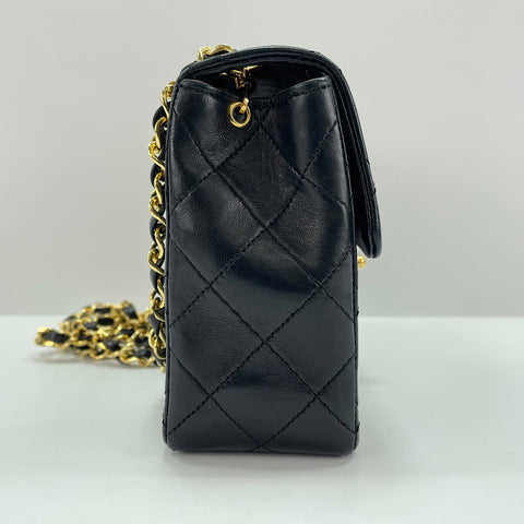 CHANEL Mini Matelasse Shoulder Bag black WS33725