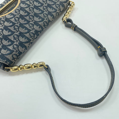 Christian Dior Maris Pearl Trotter Shoulder Bag Navy WS33729