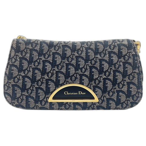 Christian Dior Maris Pearl Trotter Shoulder Bag Navy WS33729