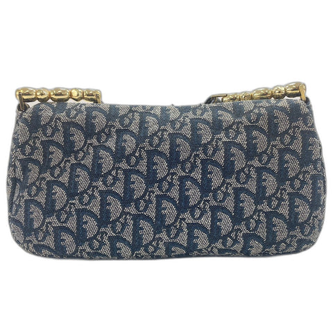 Christian Dior Maris Pearl Trotter Shoulder Bag Navy WS33729