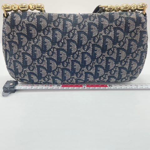 Christian Dior Maris Pearl Trotter Shoulder Bag Navy WS33729