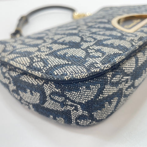 Christian Dior Maris Pearl Trotter Shoulder Bag Navy WS33729