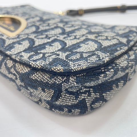 Christian Dior Maris Pearl Trotter Shoulder Bag Navy WS33729