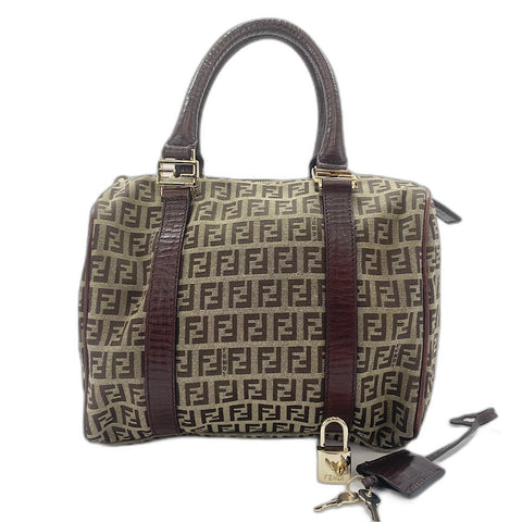 FENDI Zucchino Handbag Brown WS33738
