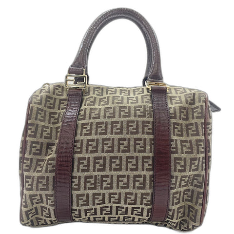 FENDI Zucchino Handbag Brown WS33738