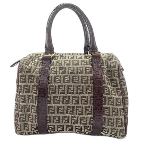 FENDI Zucchino Handbag Brown WS33738