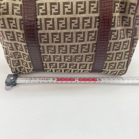 FENDI Zucchino Handbag Brown WS33738