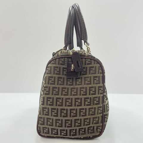 FENDI Zucchino Handbag Brown WS33738