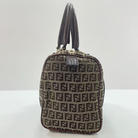 FENDI Zucchino Handbag Brown WS33738