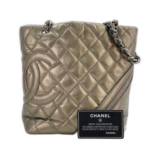 CHANEL Cambon line Shoulder Bag gold WS33757