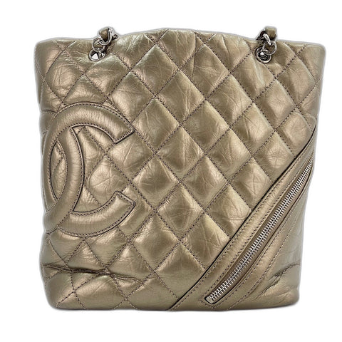 CHANEL Cambon line Shoulder Bag gold WS33757