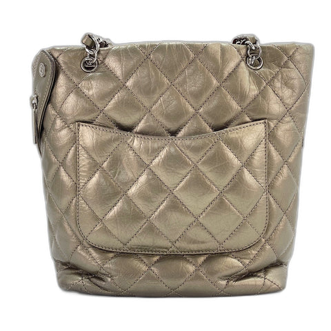 CHANEL Cambon line Shoulder Bag gold WS33757