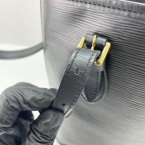 LOUIS VUITTON Petit Bucket PM Tote Bag black WS33776