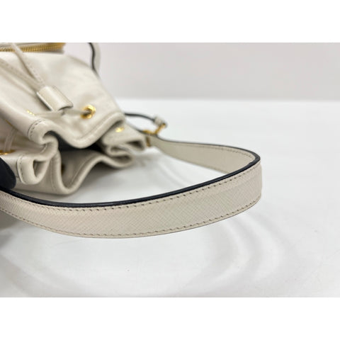 PRADA duet Shoulder Bag white WS33798