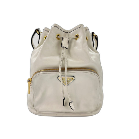 PRADA duet Shoulder Bag white WS33798