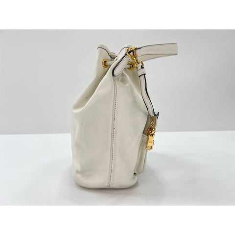 PRADA duet Shoulder Bag white WS33798