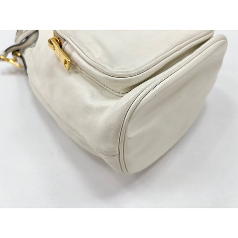 PRADA duet Shoulder Bag white WS33798