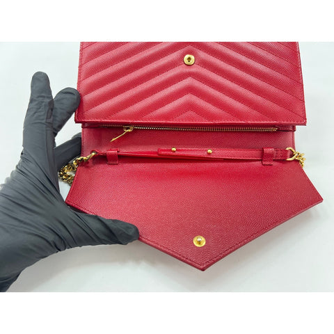 SAINT LAURENT PARIS Cassandra Shoulder Bag Red WS33804