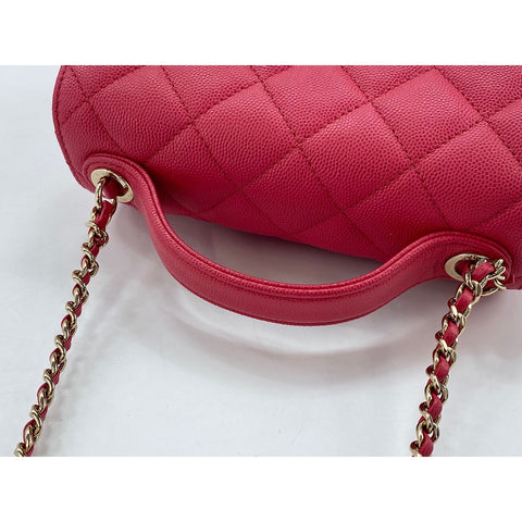 CHANEL Matelassé Business Affinity Shoulder Bag Red WS33805