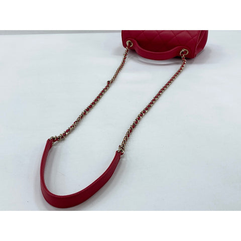 CHANEL Matelassé Business Affinity Shoulder Bag Red WS33805