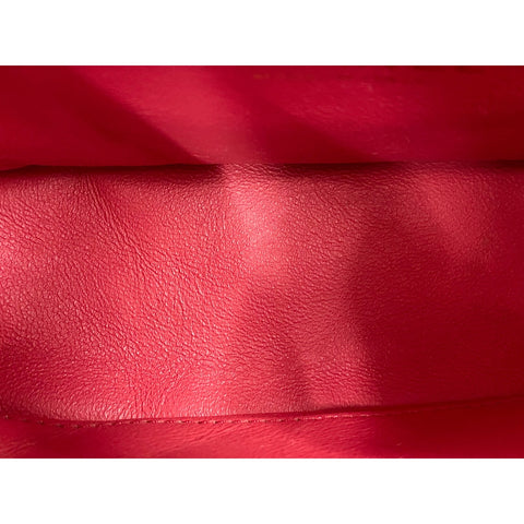 CHANEL Matelassé Business Affinity Shoulder Bag Red WS33805