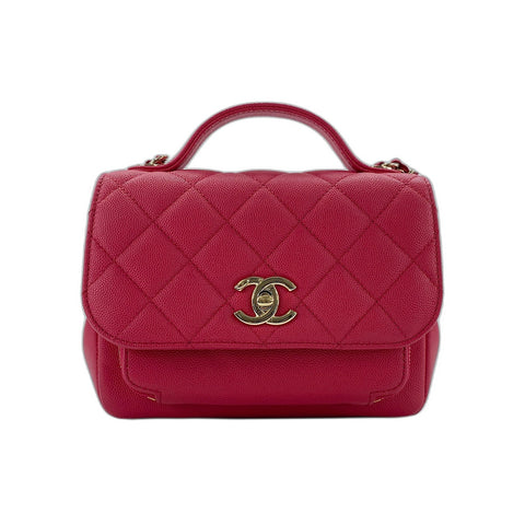 CHANEL Matelassé Business Affinity Shoulder Bag Red WS33805