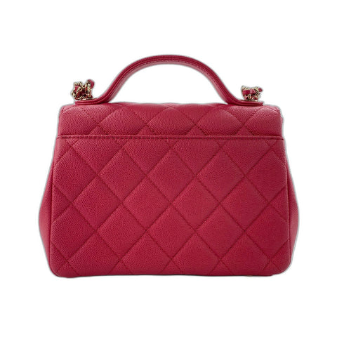CHANEL Matelassé Business Affinity Shoulder Bag Red WS33805