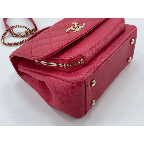CHANEL Matelassé Business Affinity Shoulder Bag Red WS33805