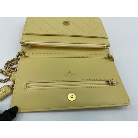 CHANEL Mini matrasse Shoulder Bag yellow WS33827