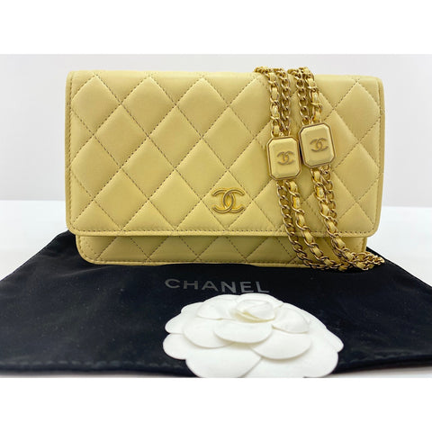 CHANEL Mini matrasse Shoulder Bag yellow WS33827