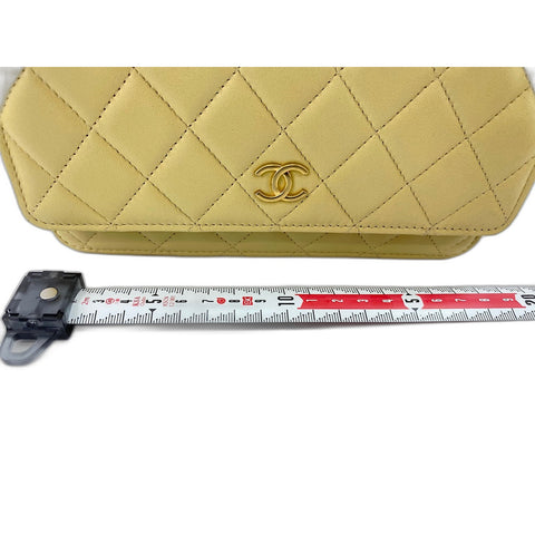 CHANEL Mini matrasse Shoulder Bag yellow WS33827
