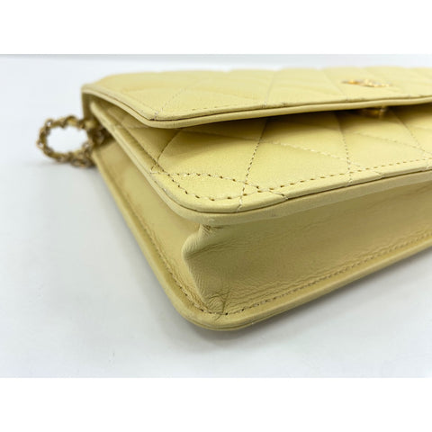 CHANEL Mini matrasse Shoulder Bag yellow WS33827