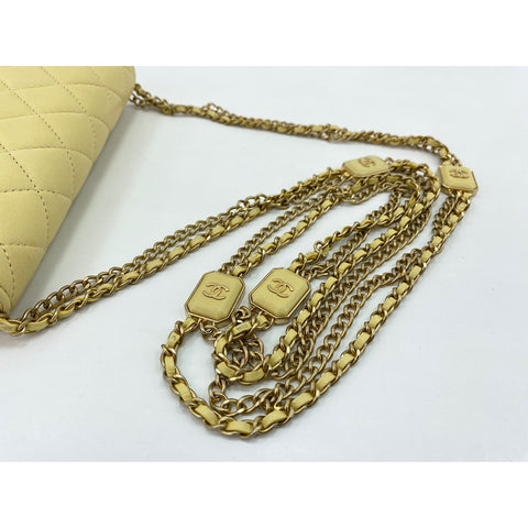 CHANEL Mini matrasse Shoulder Bag yellow WS33827