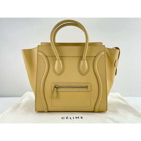 CELINE Luggage micro Tote Bag yellow WS33839