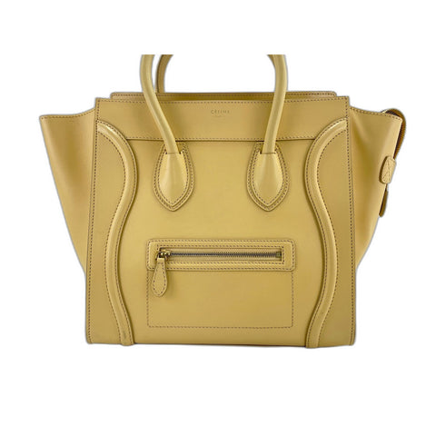 CELINE Luggage micro Tote Bag yellow WS33839
