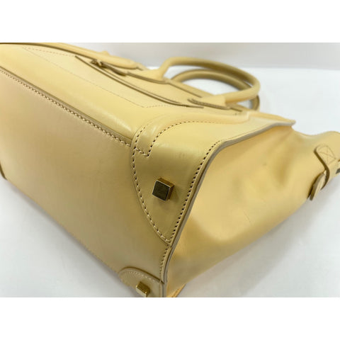 CELINE Luggage micro Tote Bag yellow WS33839