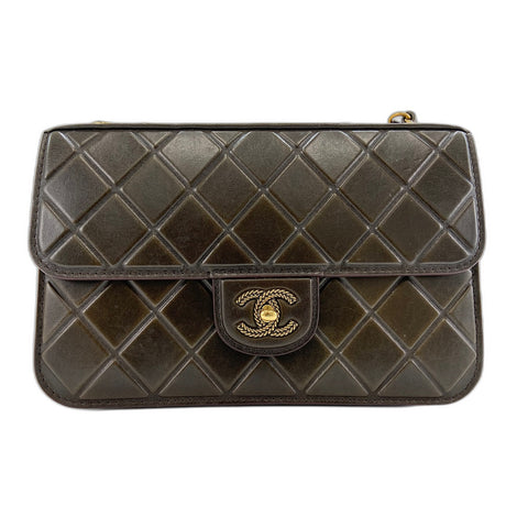 CHANEL Matrasse Shoulder Bag Brown WS33841