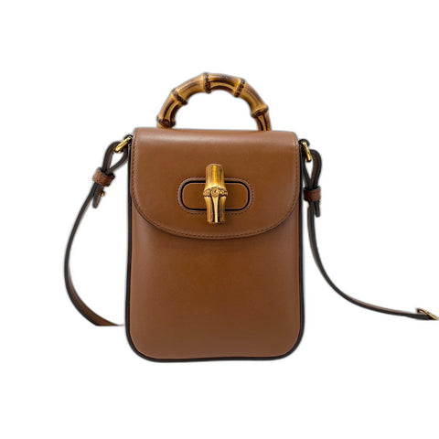 GUCCI Bamboo Shoulder Bag Brown WS33858