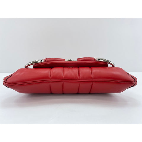 GUCCI Horsebit Shoulder Bag Red WS33862