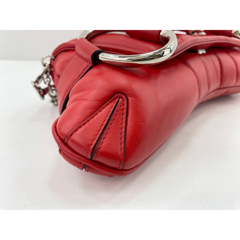 GUCCI Horsebit Shoulder Bag Red WS33862