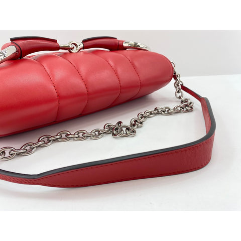 GUCCI Horsebit Shoulder Bag Red WS33862