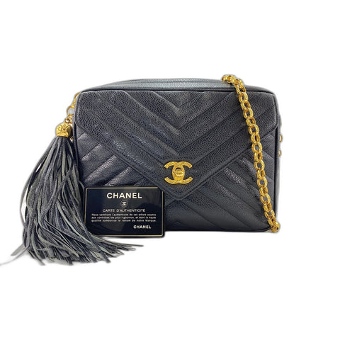 CHANEL Chevron Shoulder Bag black WS33867
