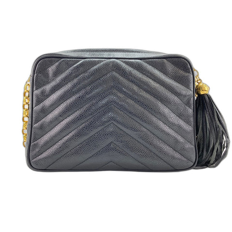 CHANEL Chevron Shoulder Bag black WS33867