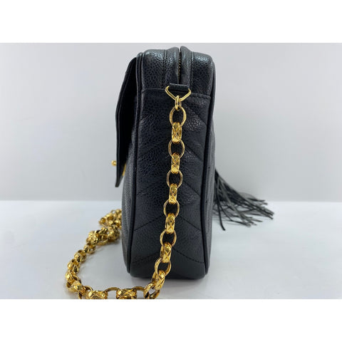 CHANEL Chevron Shoulder Bag black WS33867