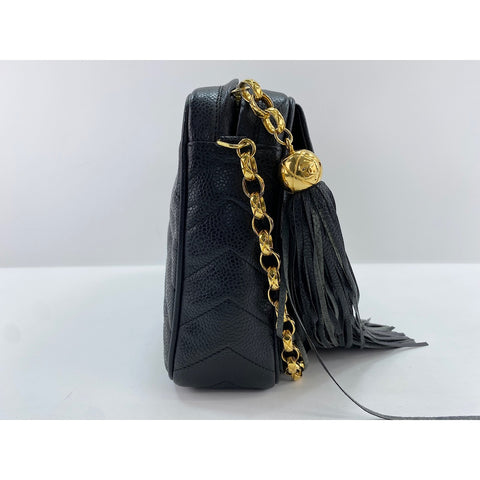 CHANEL Chevron Shoulder Bag black WS33867