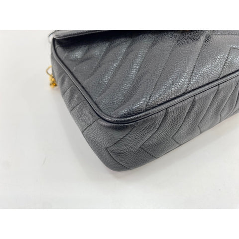 CHANEL Chevron Shoulder Bag black WS33867